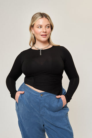 Chloe Asymmetrical Split Top in Black