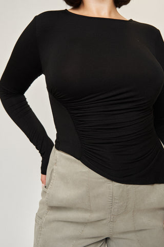 Chloe Asymmetrical Split Top in Black