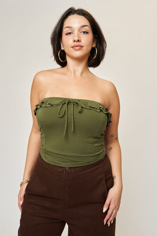 Madison Tube Top in Army Green