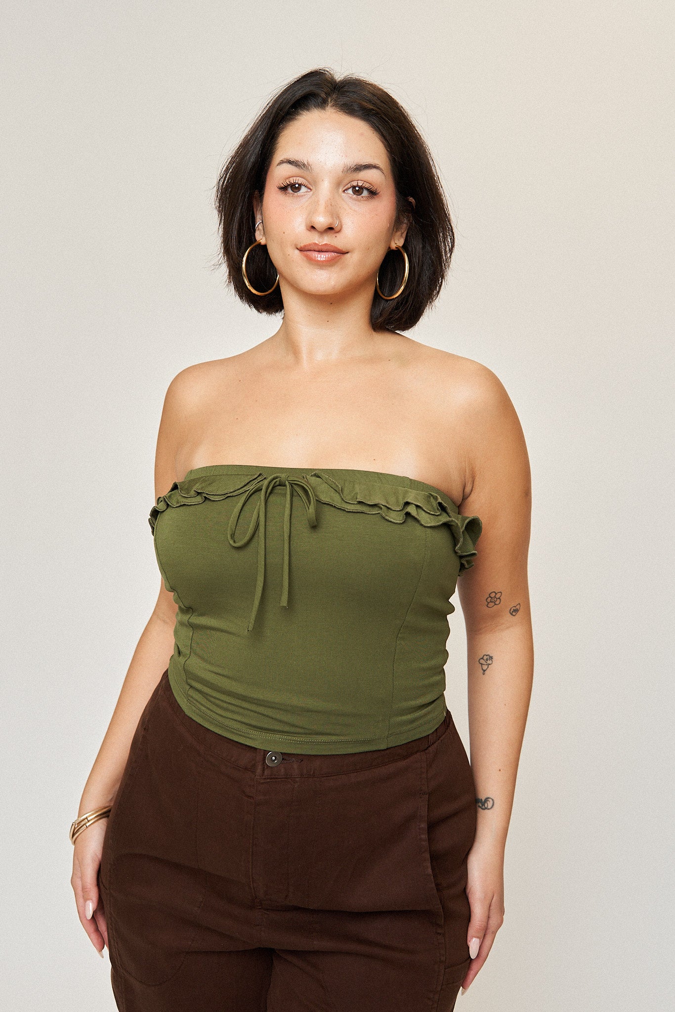 Madison Tube Top in Army Green What Lo Wants Madison Tube Top in Army Green What Lo Wants