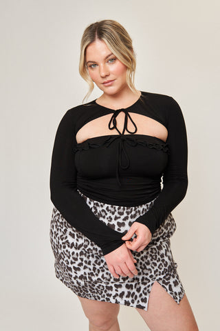 Isabelle Tie-Front Shrug in Black