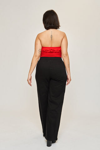 Maya Cotton Tencel Ease Pant in Black