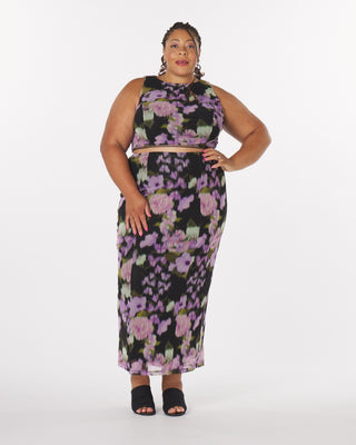 “Alison” Maxi Skirt in Jaded Floral