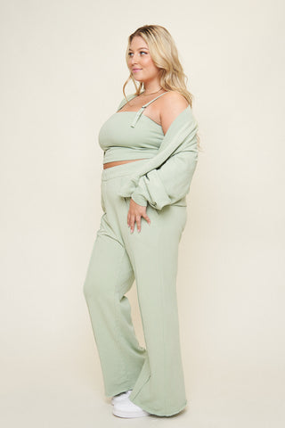 "Camilla" French Terry Pant in Sage