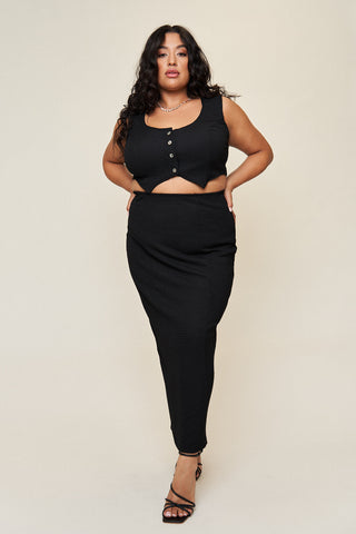 "Alex" Maxi Skirt in Black