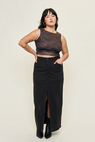 Leah Cotton Tencel Cargo Maxi Skirt