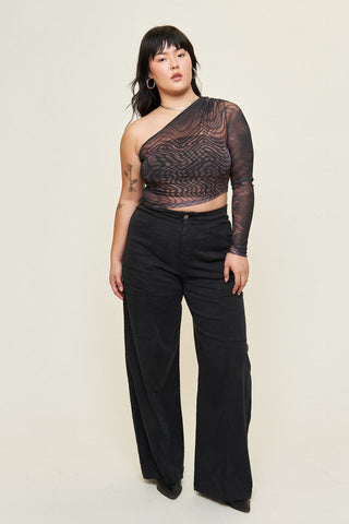 Kendall Mesh Asymmetrical Top