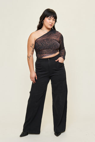 Kendall Mesh Asymmetrical Top