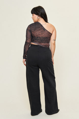 Kendall Mesh Asymmetrical Top