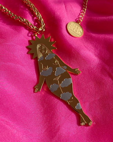 Sun Goddess Necklace in Gold