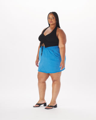 "Amanda" French Terry Sweat Skirt in Royal