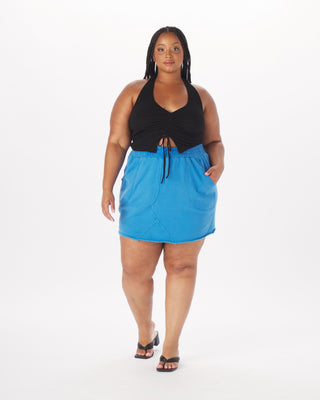 "Amanda" French Terry Sweat Skirt in Royal